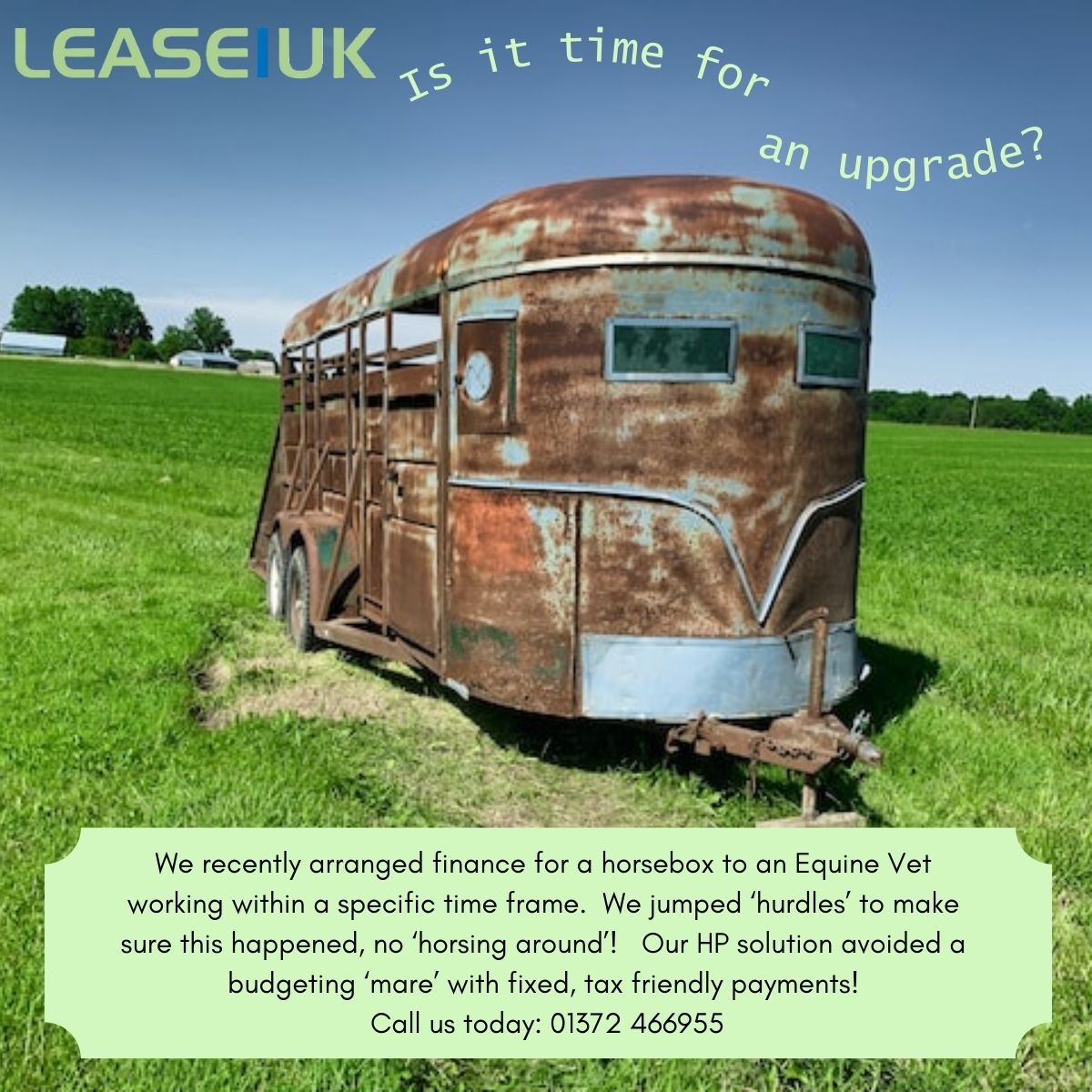 horsebox finance post using canva